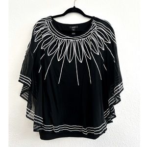Alfani Women’s Sheer Flowing Embroidered Blouse with Built-in Cami